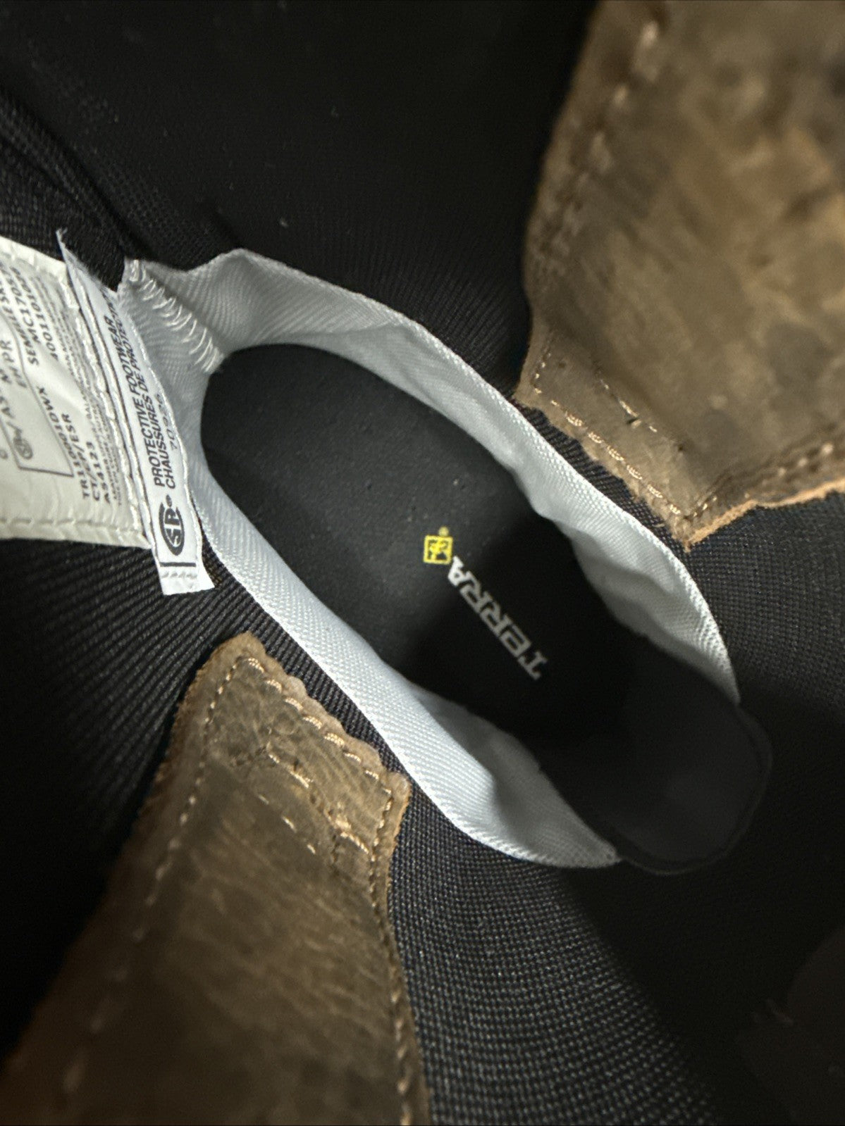 Terra Harrier Leather Work Boots Brown Composite Safety Toe Men's Size 8.5