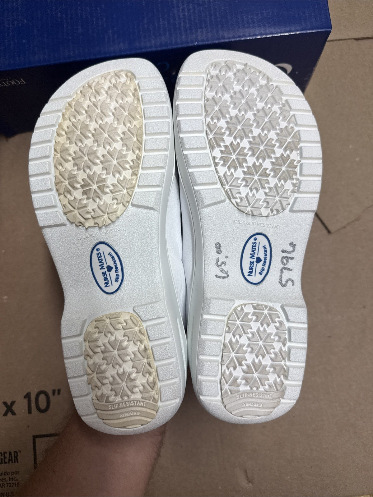 Nurse Mates Women's Slip-On Meredith Slip-Resistant Leather White Size 6.5w