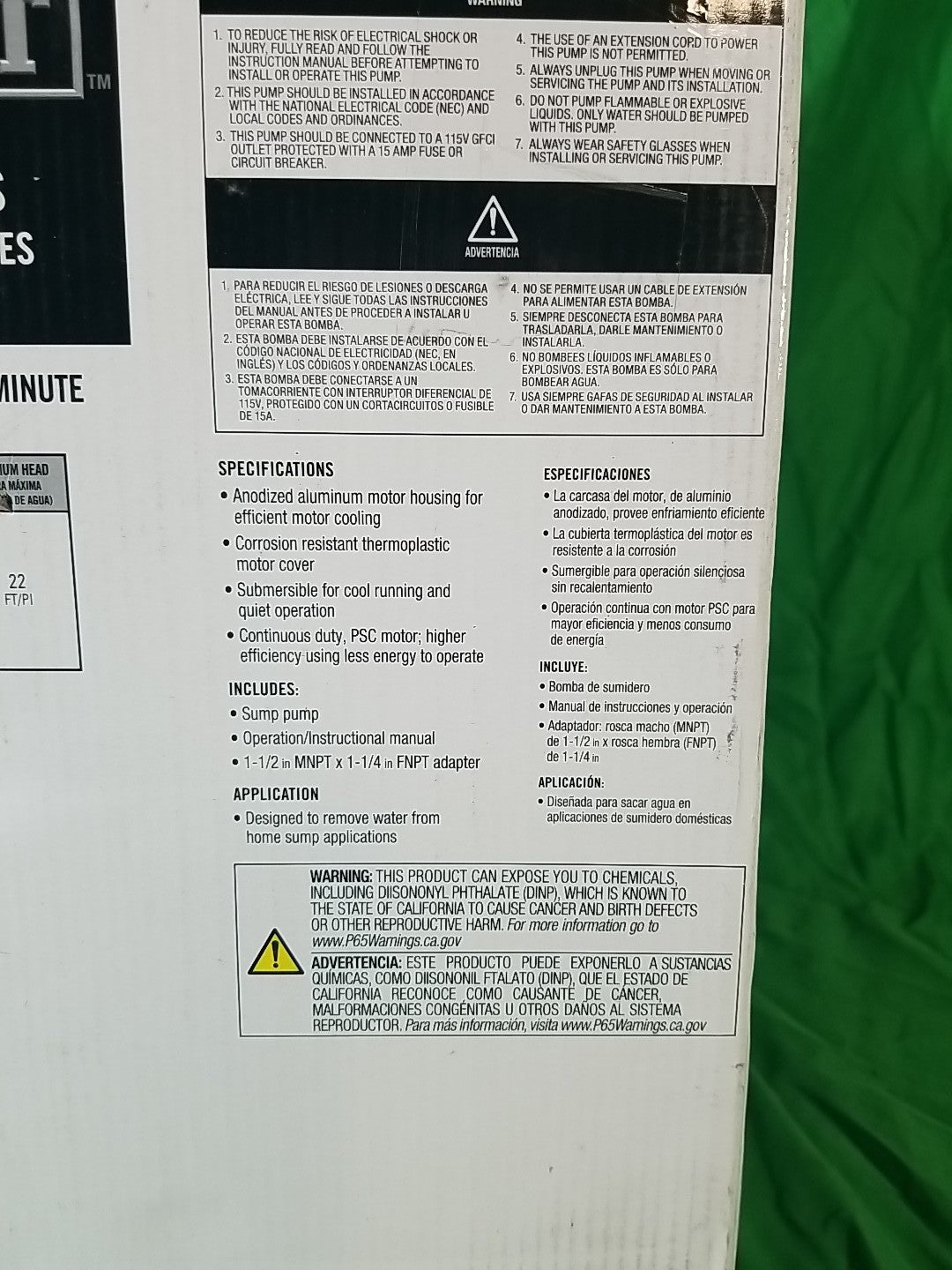 Everbilt 1/4 HP Aluminum Sump Pump w/ Tether Float Switch HDSP25W NEW OPEN BOX.