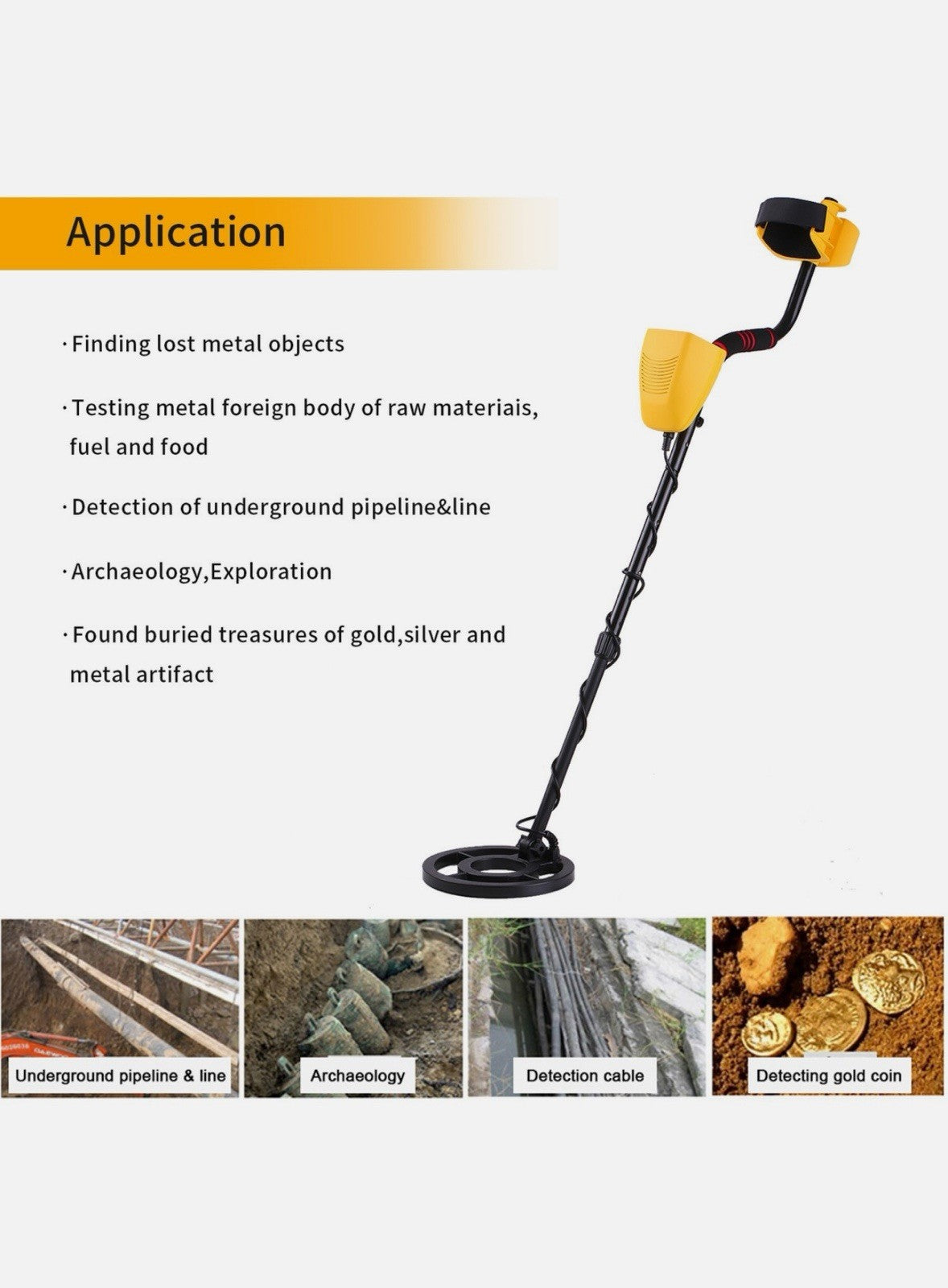 Canway OT-MD01 Metal Detector - Adjustable Digital Display, All Metal