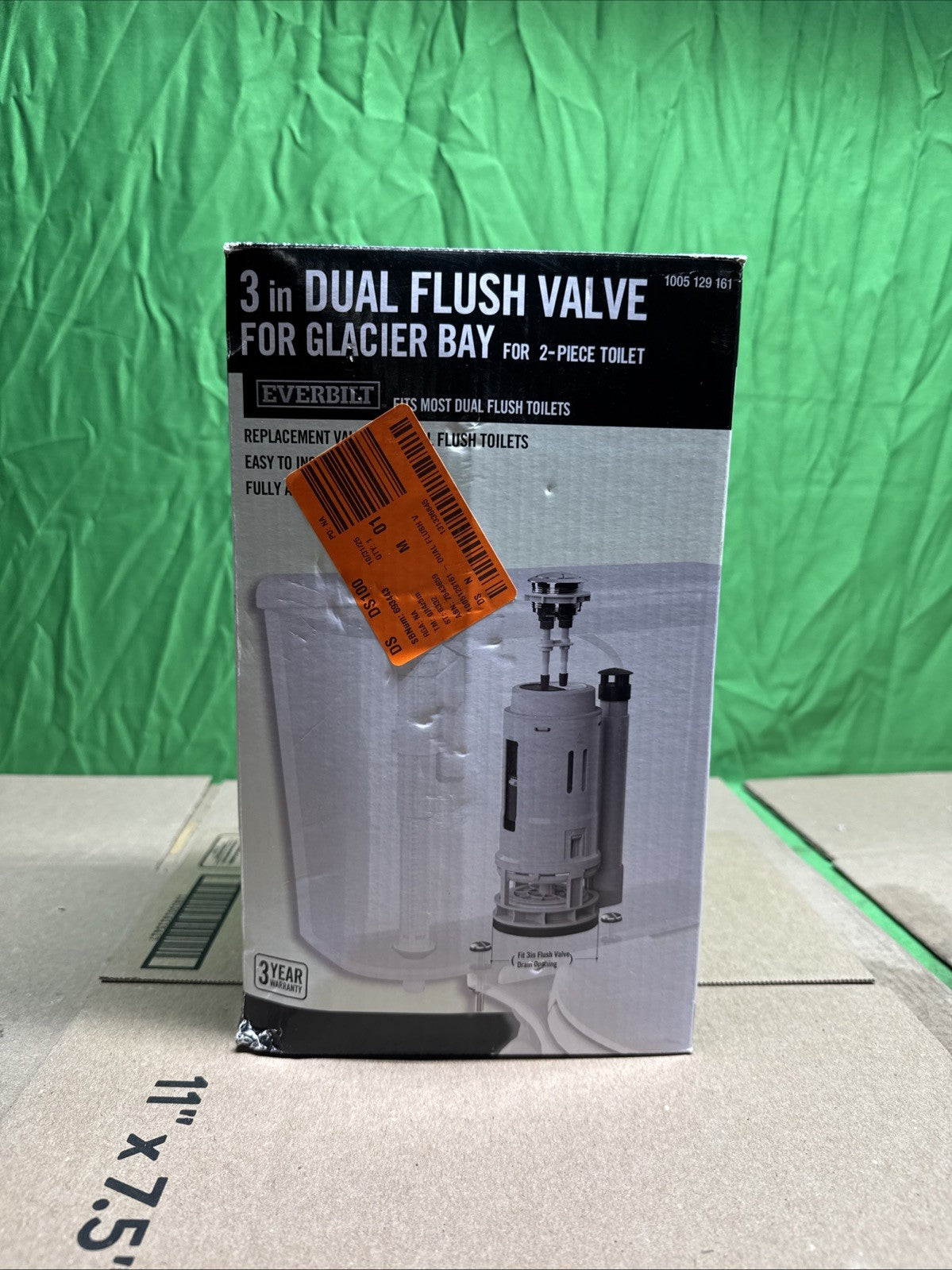 NIB Everbilt Dual Flush Valve Set Plastic Gray 3" Toilets 1005 129 161