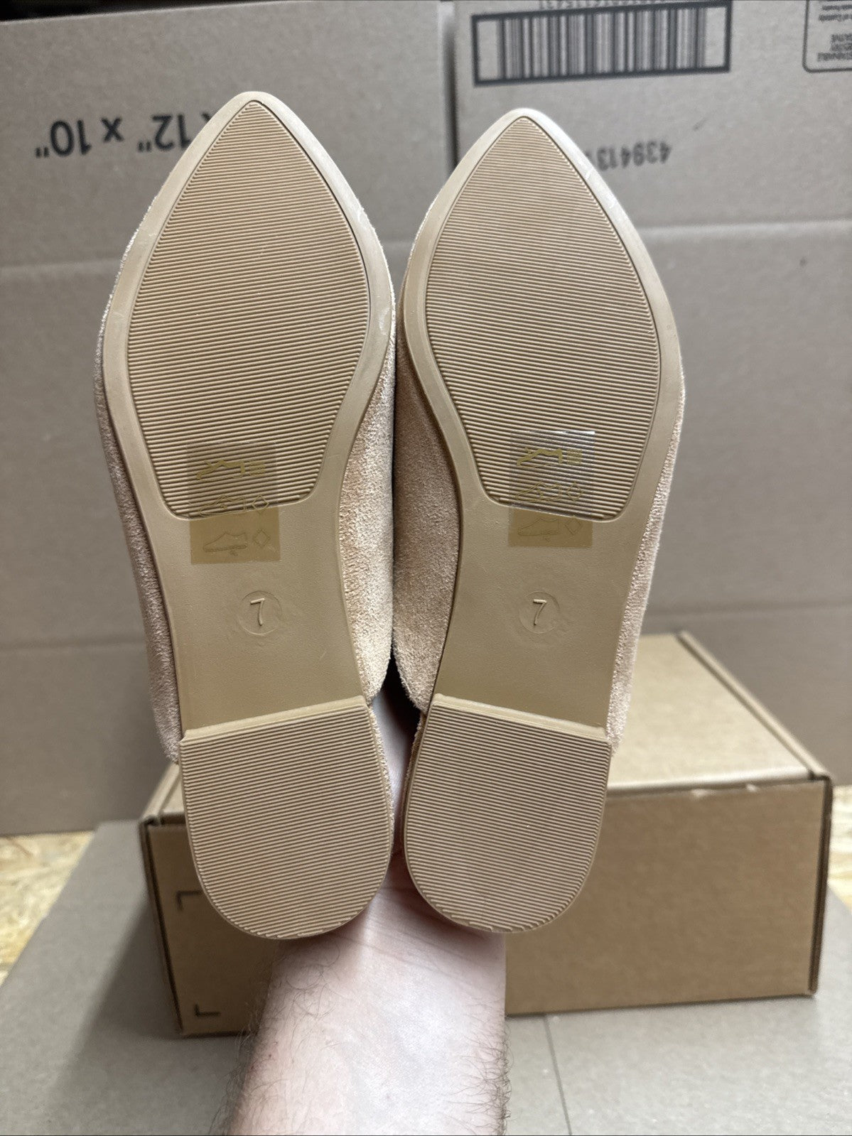 MUSSHOE women’s 7 pointed toe backless slip on slides loafer flats tassels