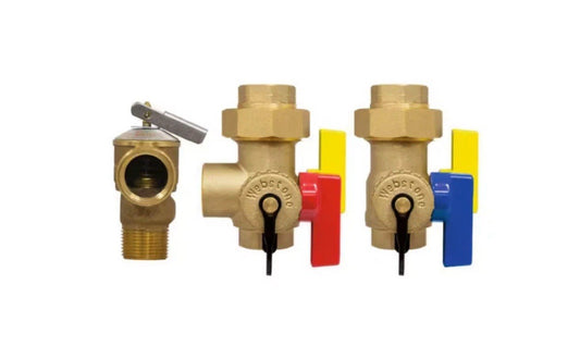 Webstone H-42443WPR-R 3/4" Tankless Water Heater Service Valve Kit w/ Two Valves