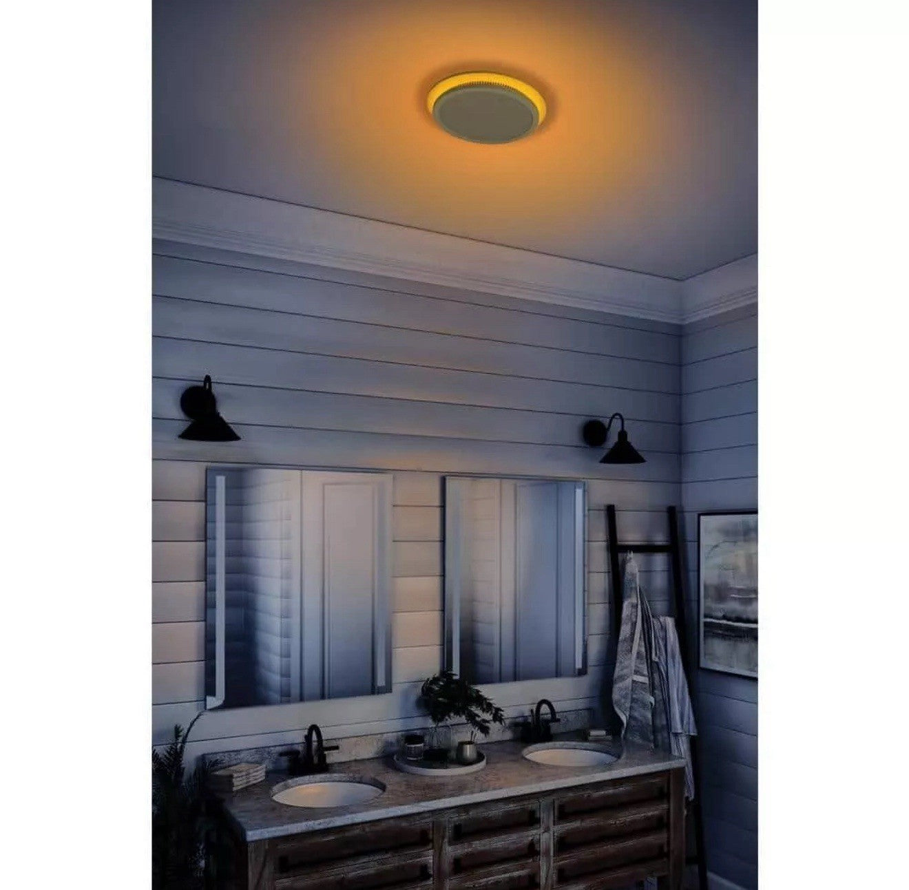 Homewerks 7130-20-BT White Ceiling Mount Bathroom Exhaust Fan w/ Humidity Sensor