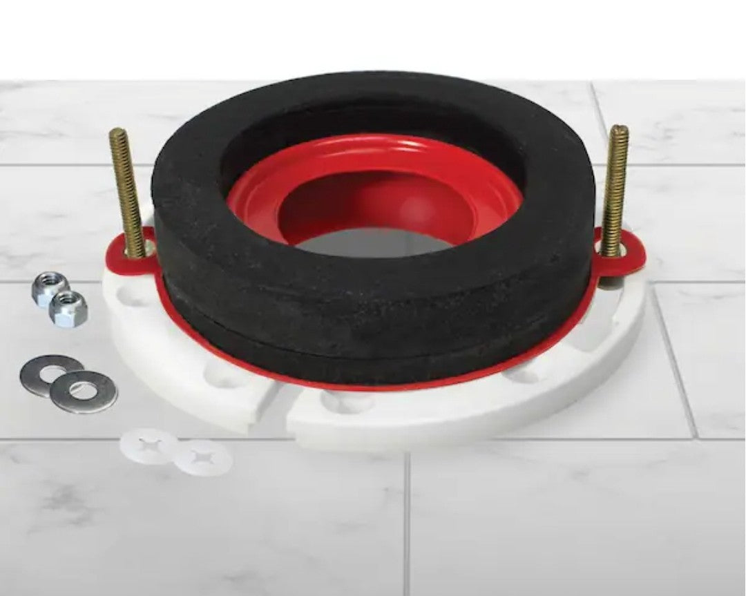 2 Pck Korky 6000BP Universal Wax Free Toilet Seal Kit, Rubber OPEN BOX