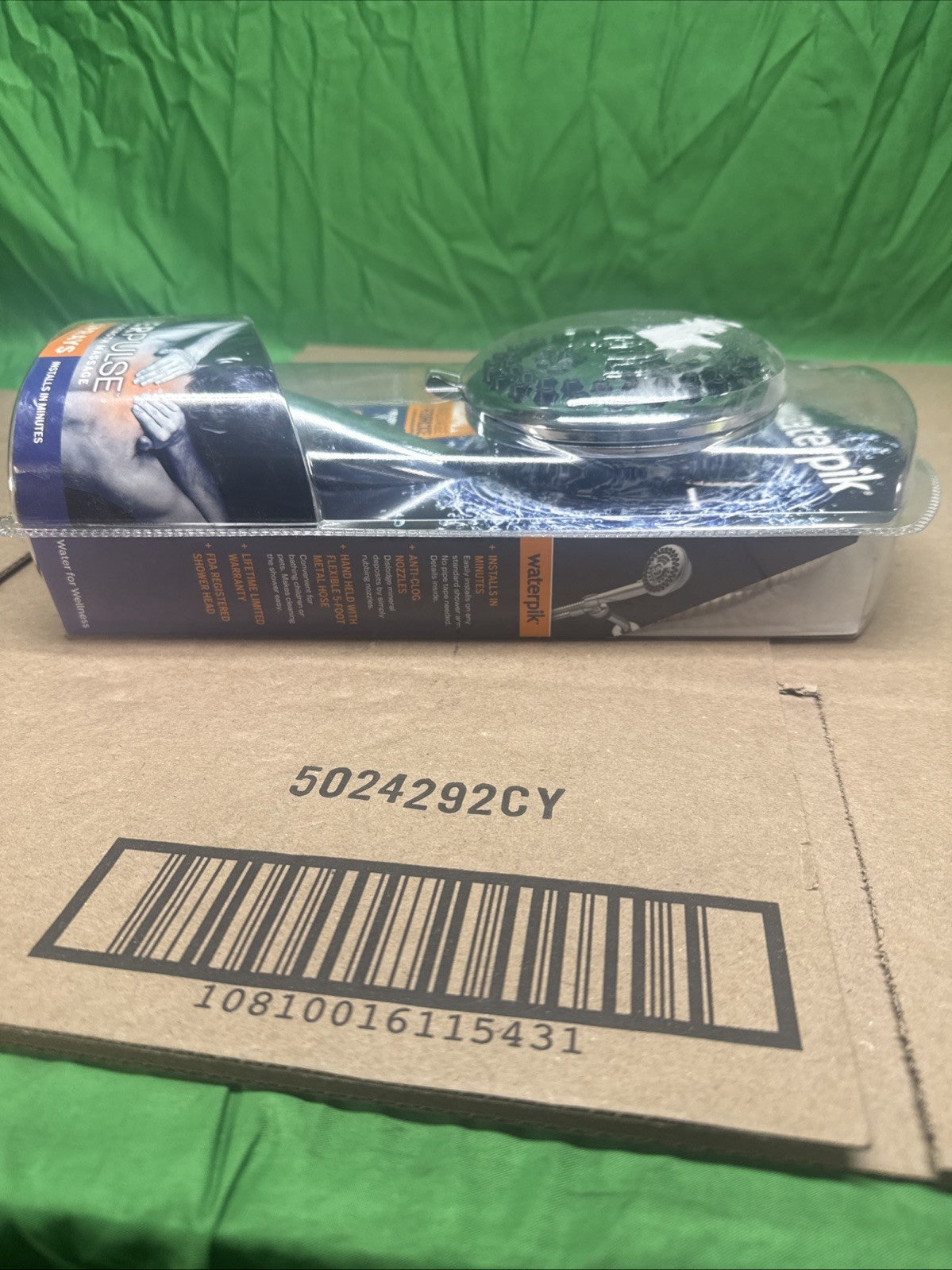 Waterpik PowerPulse 9-Spray Wall Mount Handheld Shower Head Chrome-SEALED!