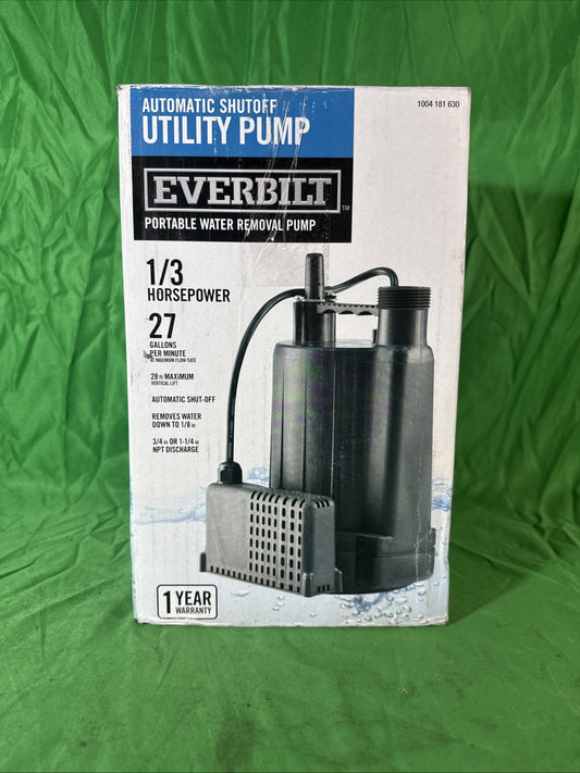 Everbilt HPEBAU33 1/3 HP Utility Pump Portable Water Removal Pump automatic off
