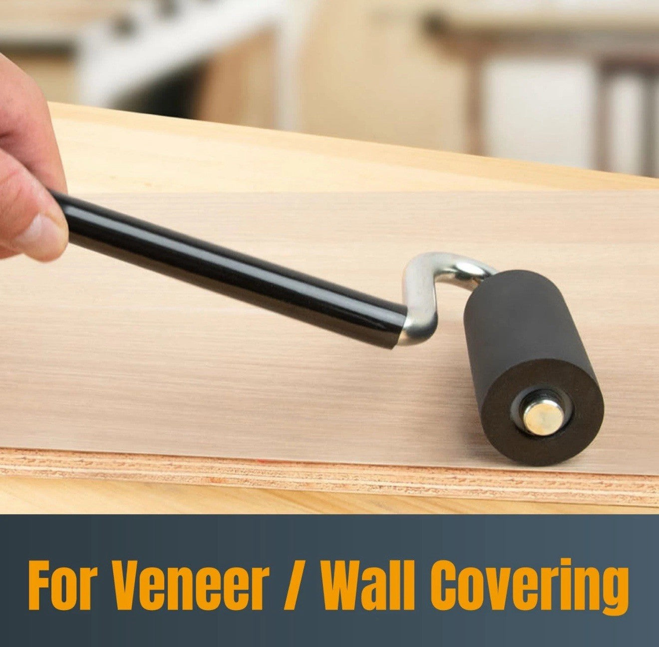 POWERTEC 71010 Long Handle J-Roller with Rubber Roller, 1-1/2-Inch by 3-Inch –