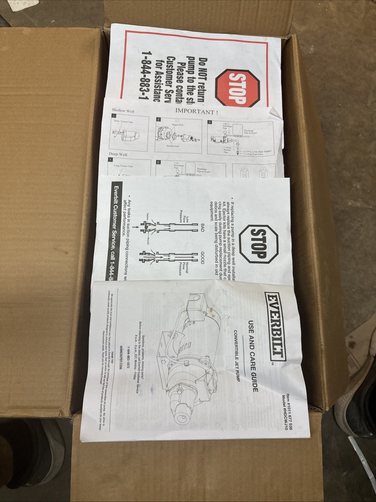 Everbilt 1 HP Professional Convertible Jet Pump *for Parts* Read Description**