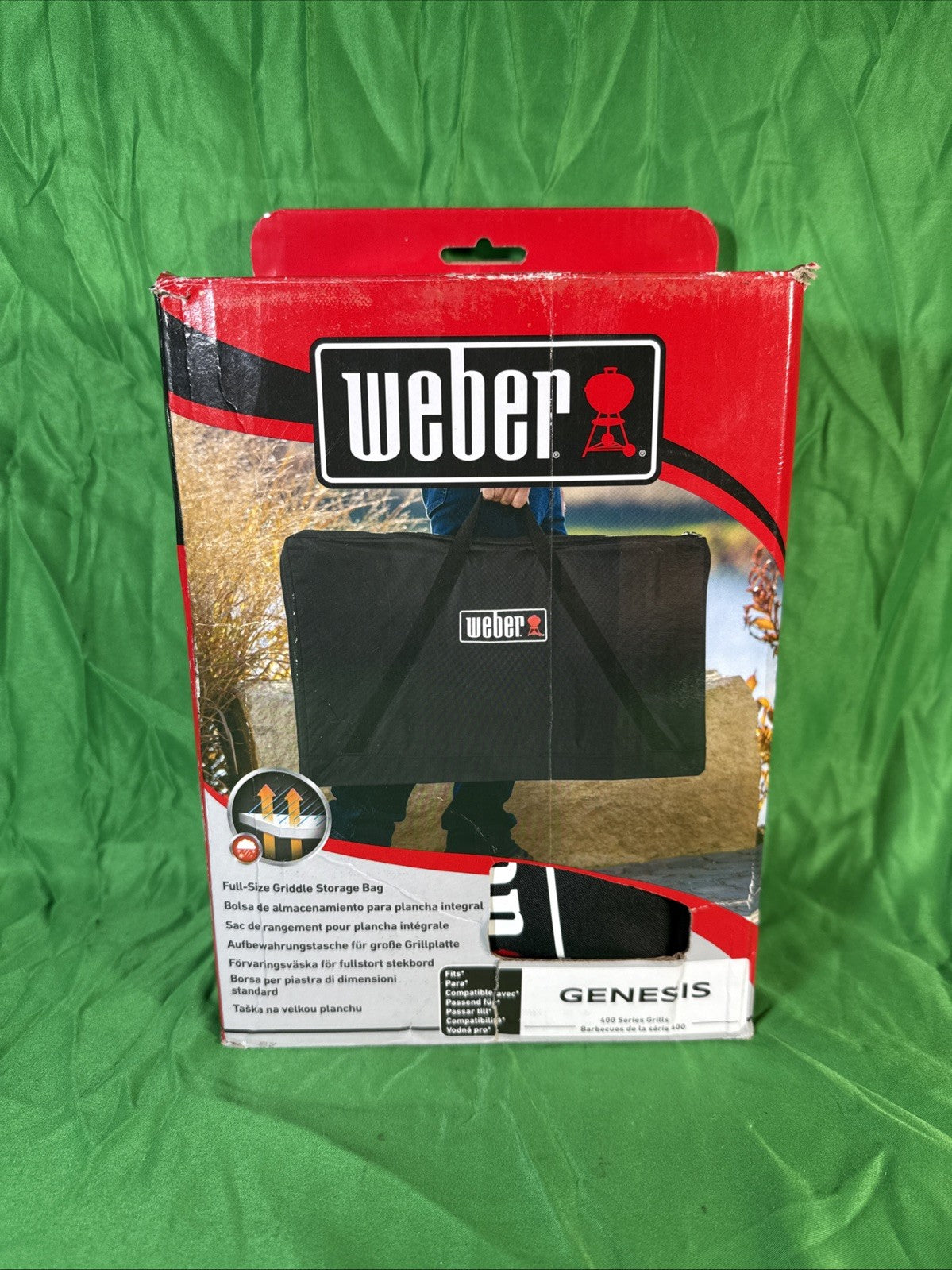 Weber Griddle Cover for Genesis 400 Series Griddle, Full-Size Storage Bag Black