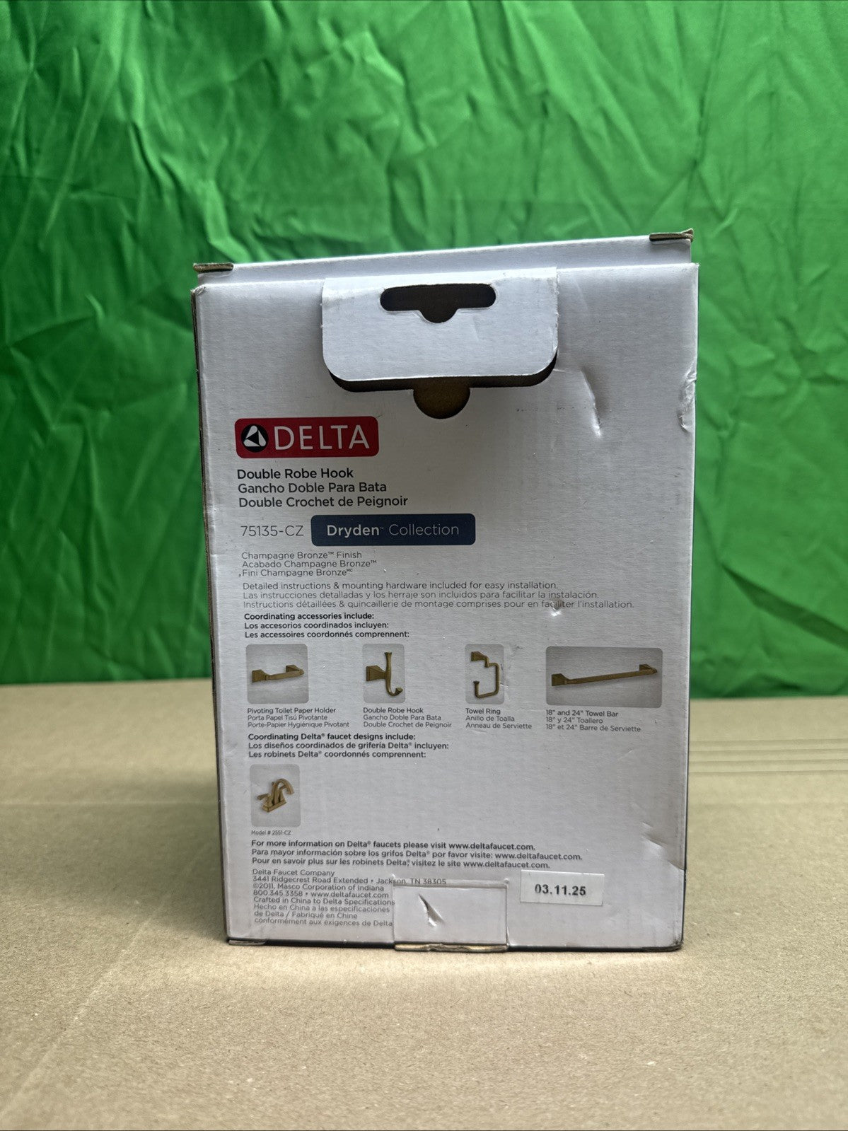 Delta 75135-CZ Dryden Double Robe Hook - Champagne Bronze