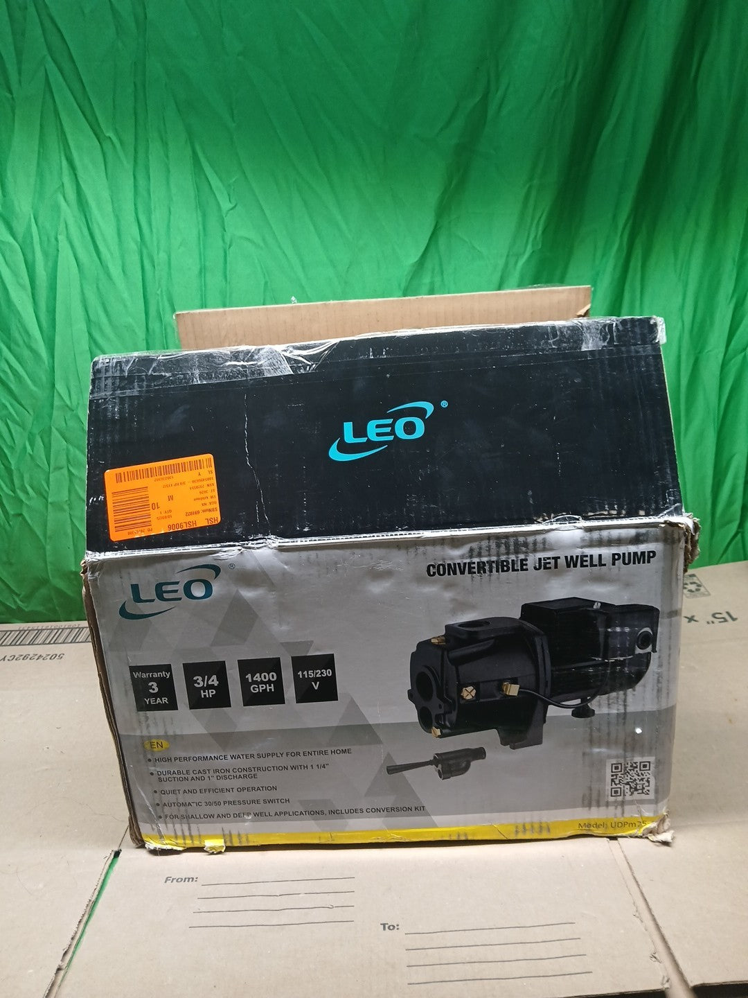 LEO3/4 HP 115/230-Volt Cast Iron Convertible Jet Pump NEW OPEN BOX