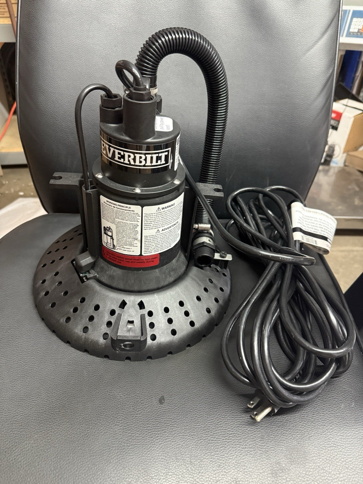 Everbilt Submersible Pool Cover Pump 1/4 Hp HDPCP25 - New Open Box Tested