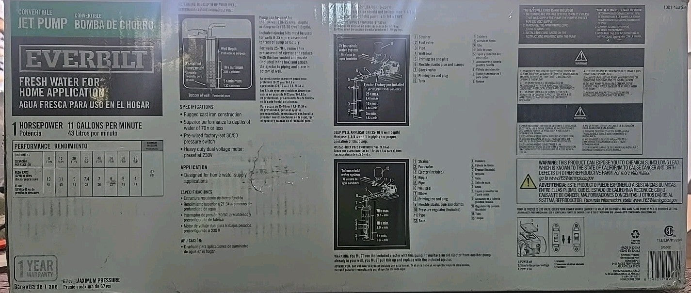 1 HP Convertible Jet Pump