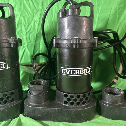 Everbilt 1/3 HP Corrosion Resistant Aluminum Sump Pump w/ Tether Switch USED.
