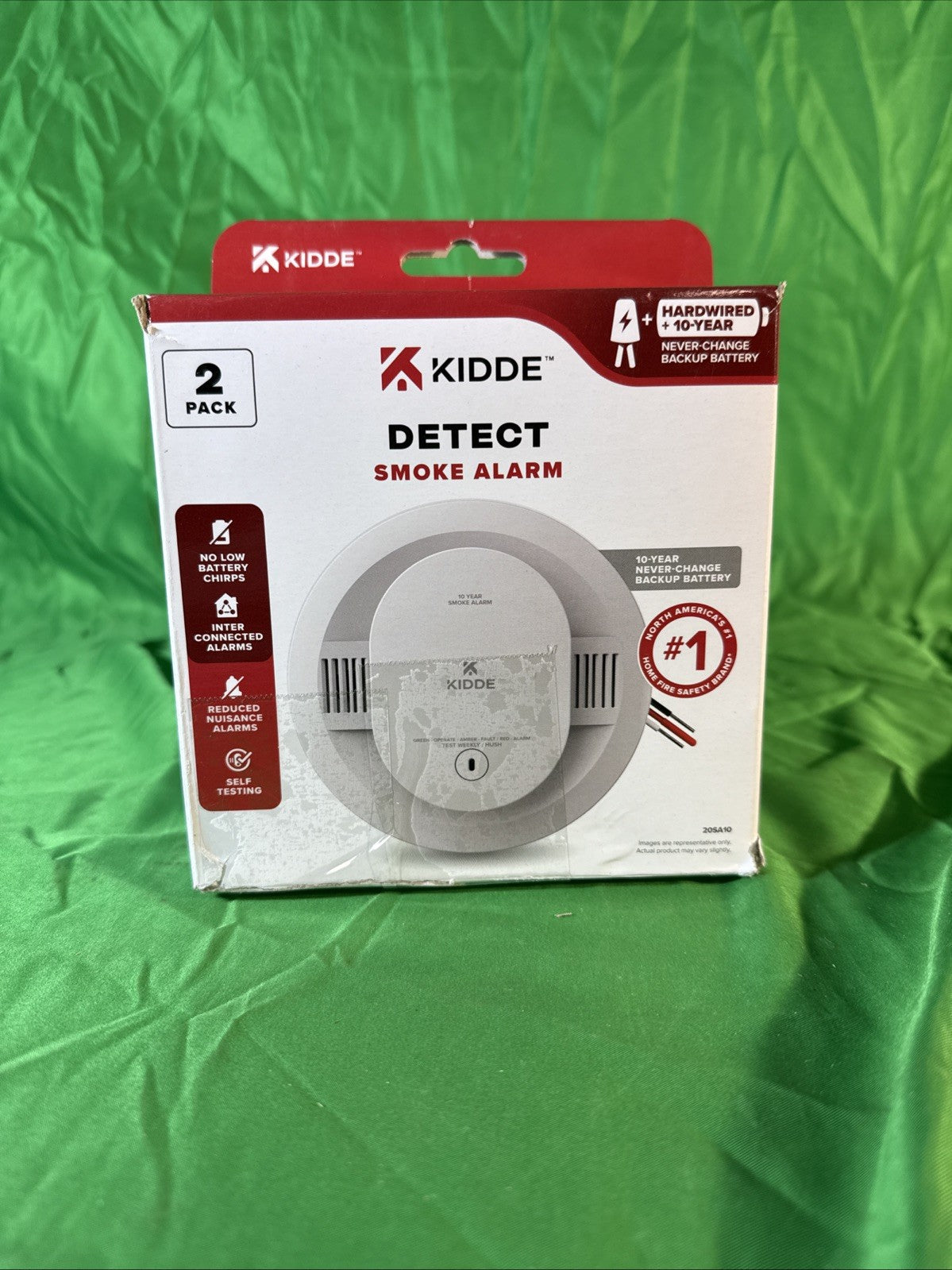 2 pack Kidde Hardwired Smoke Alarm Detector, 10Year Battery Backup Model 20SA10