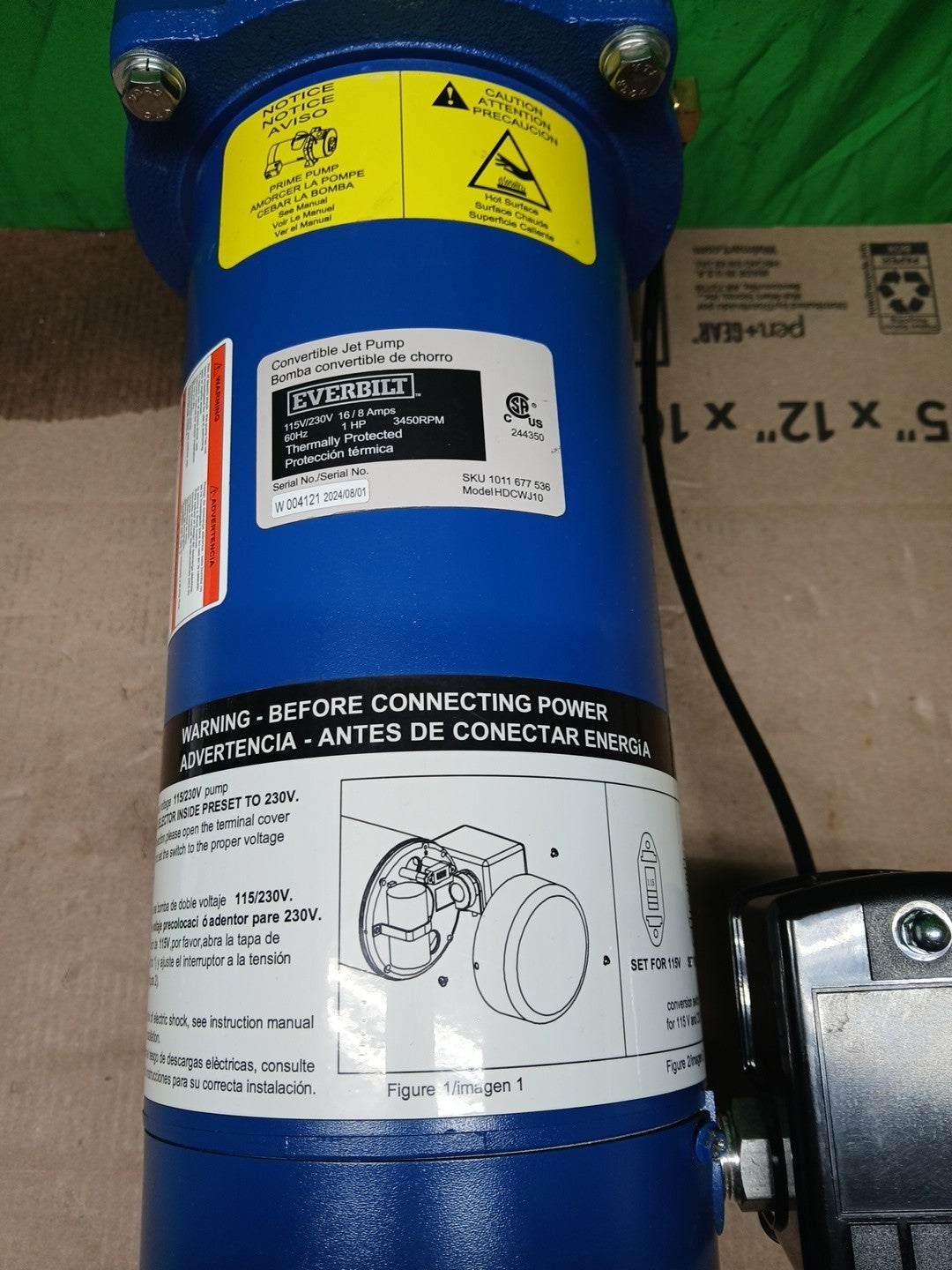 Everbilt 1 HP Professional Convertible Jet Pump For Parts Only READ DESCRIPTION