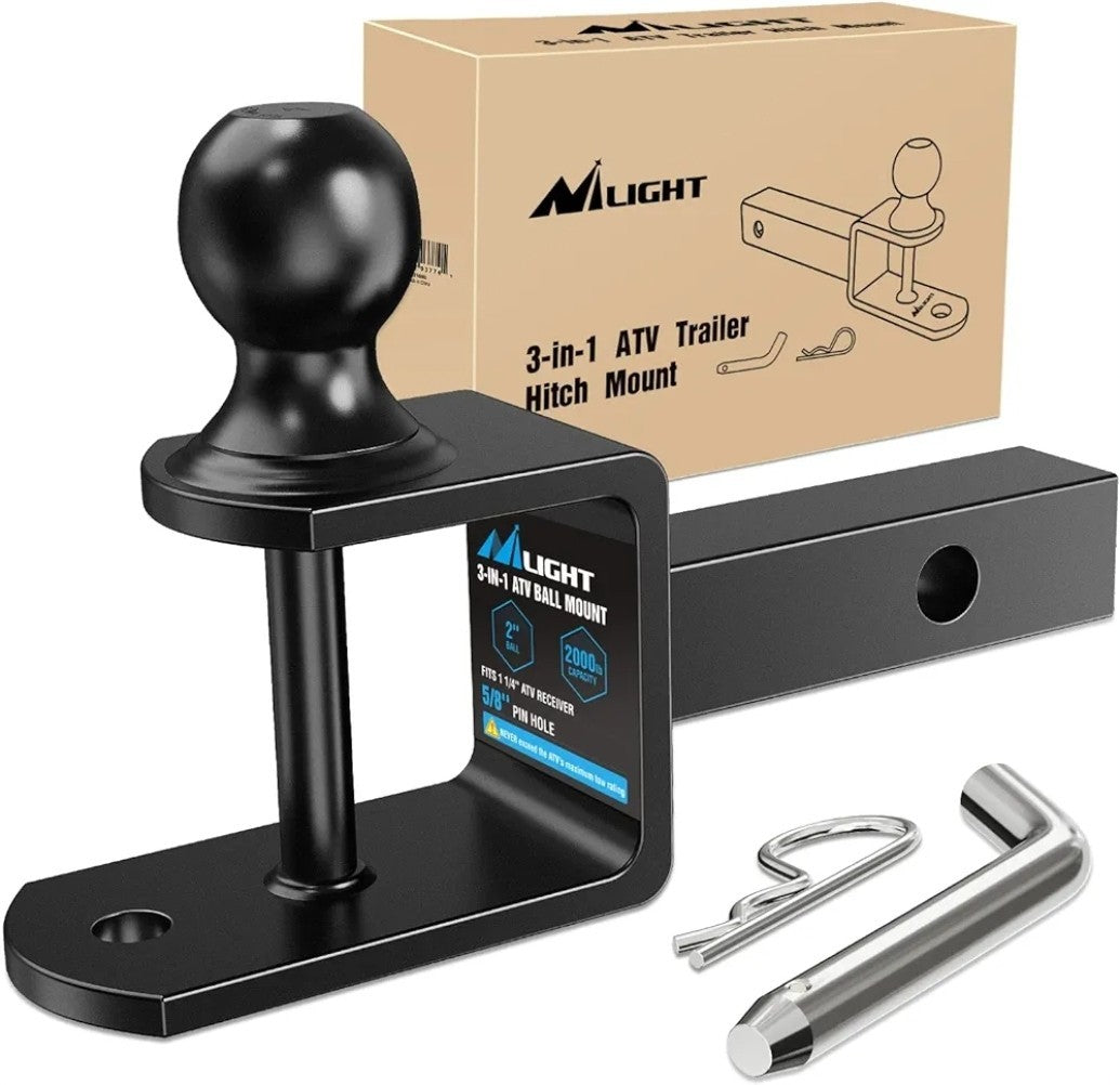 Nilight 3 in 1 ATV UTV Multi Hitch Mount with 2 inch Ball Hitch Rated