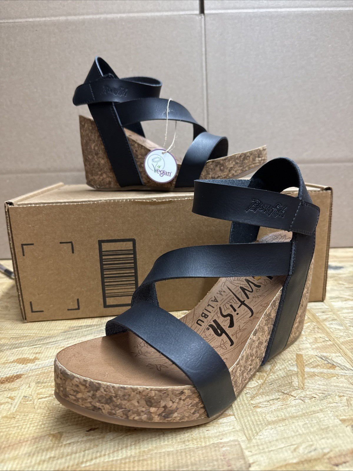 Blowfish Malibu Hapuku Wedge Platform Strappy Ankle Comfort Sandals Size 7 VGC.