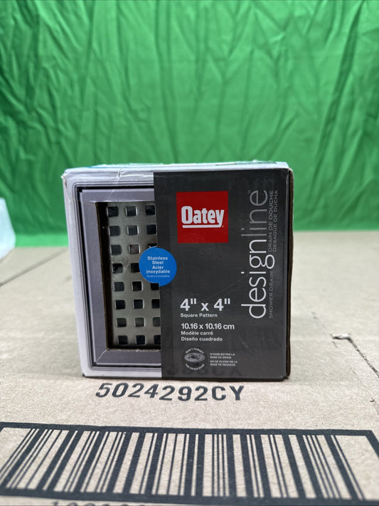 Designline 4 in. x 4 in. Stainless Steel Square Shower Drain w/ Drain Cover