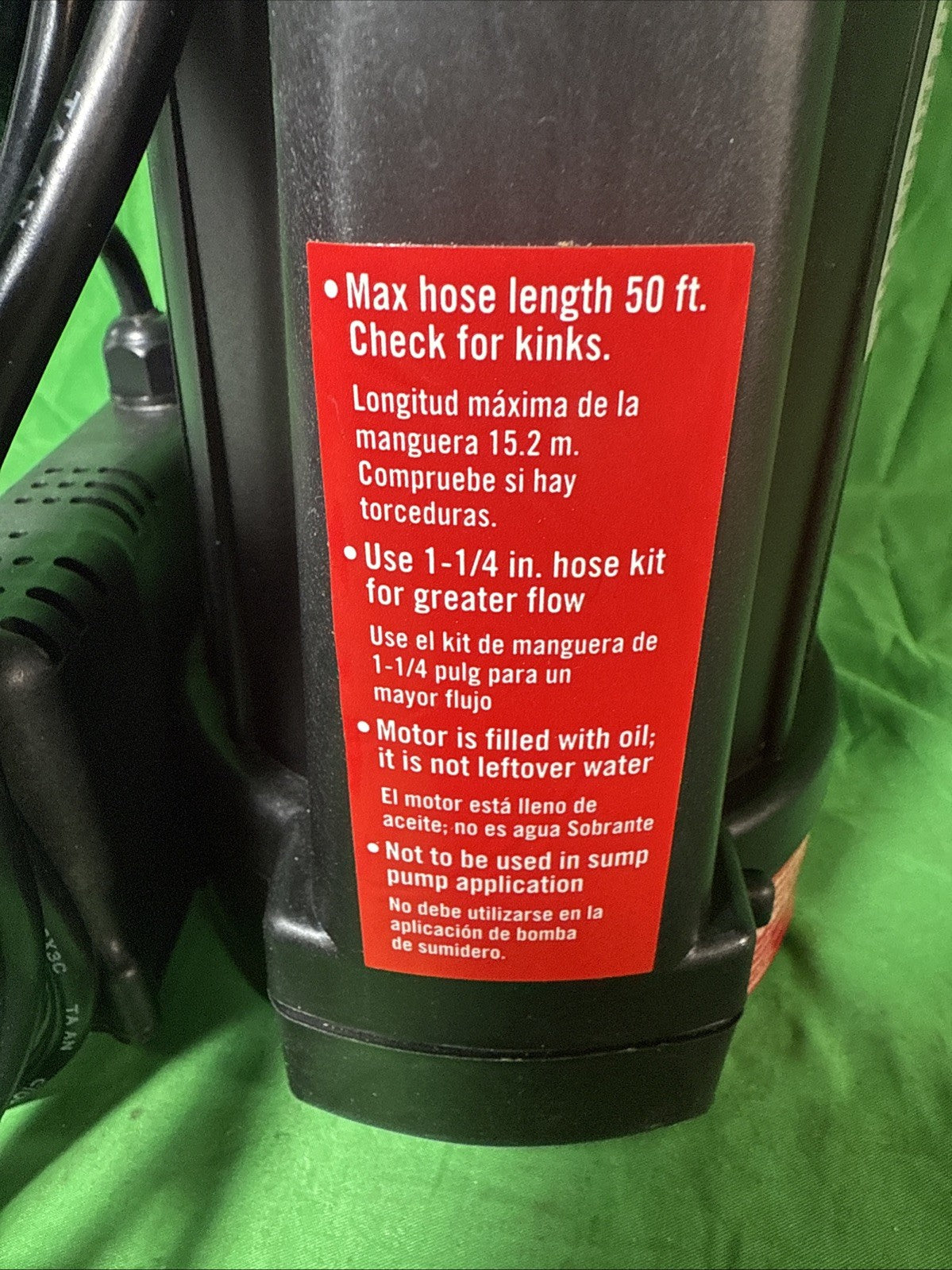 Everbilt HPEBAU33 1/3 HP Utility Pump Portable Water Removal Pump automatic off