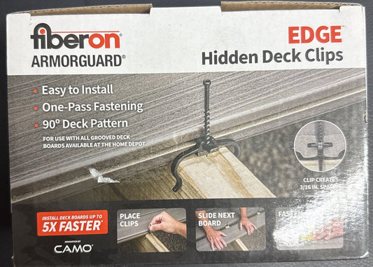 Fiberon ArmorGuard EDGE Hidden Deck Clip - 90-Count