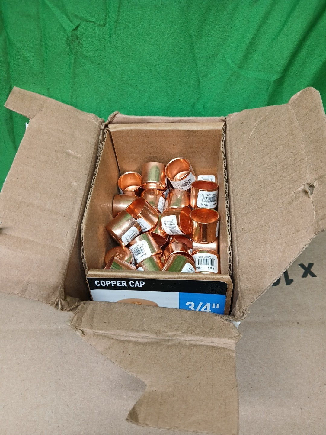 50pck EVERBILT 3/4 in. Copper Pressure Tube Cap, Model # C617 NEW OPEN BOX