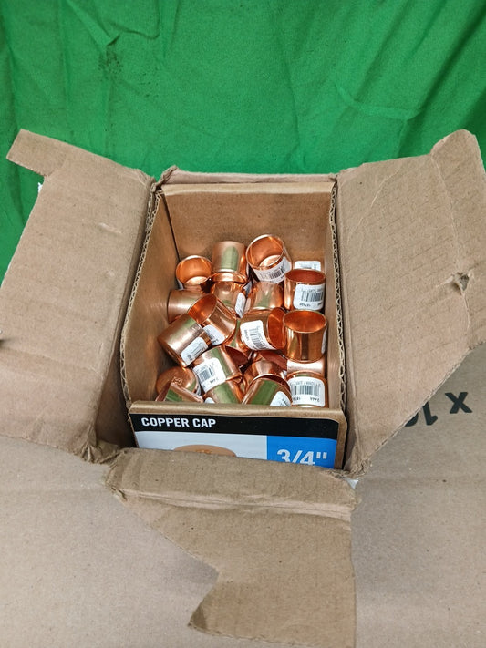 50pck EVERBILT 3/4 in. Copper Pressure Tube Cap, Model # C617 NEW OPEN BOX