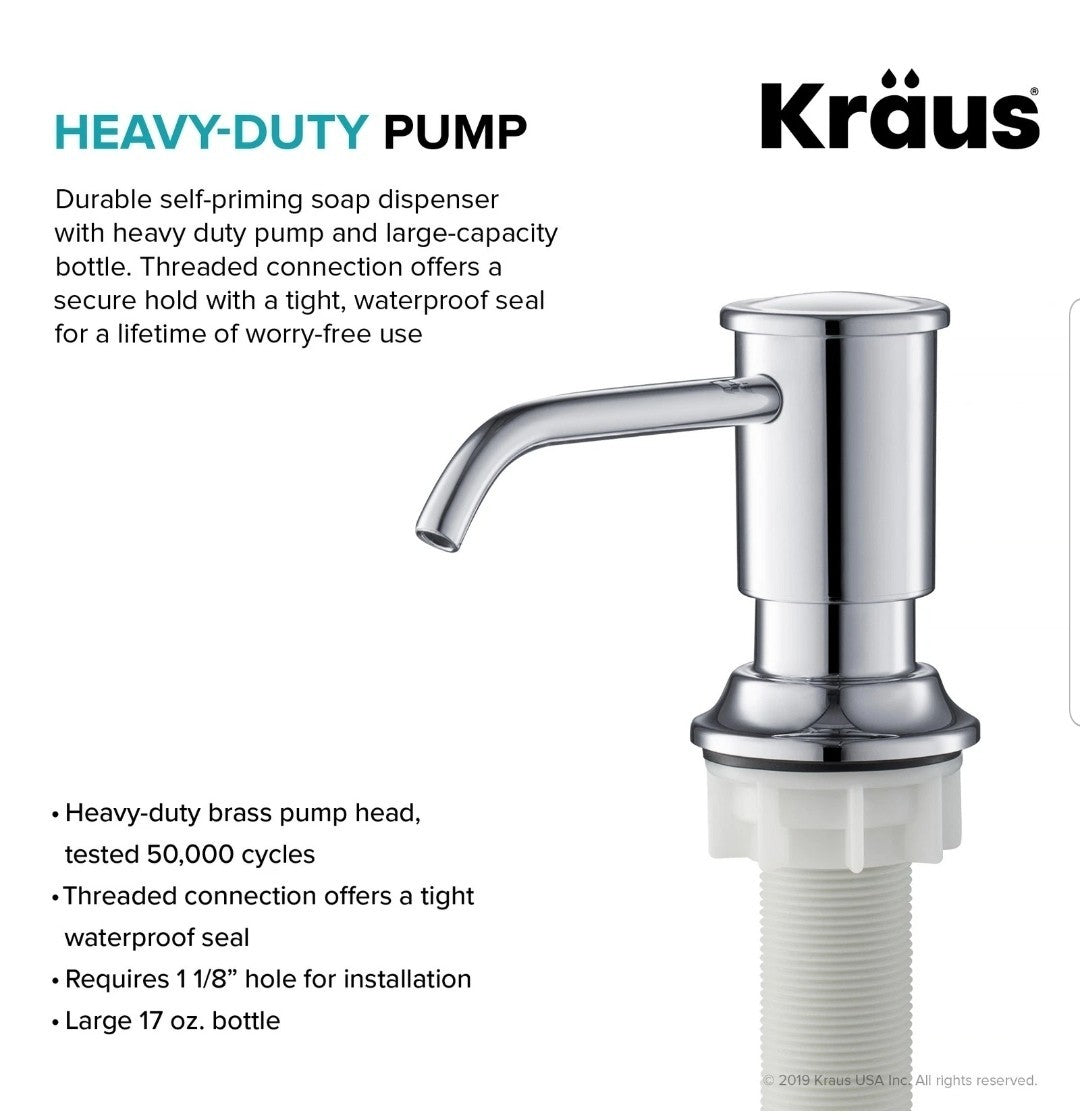 Kraus KSD-80SFS Deck Soap Dispenser, 17 oz - Spot-Free Stainless Steel