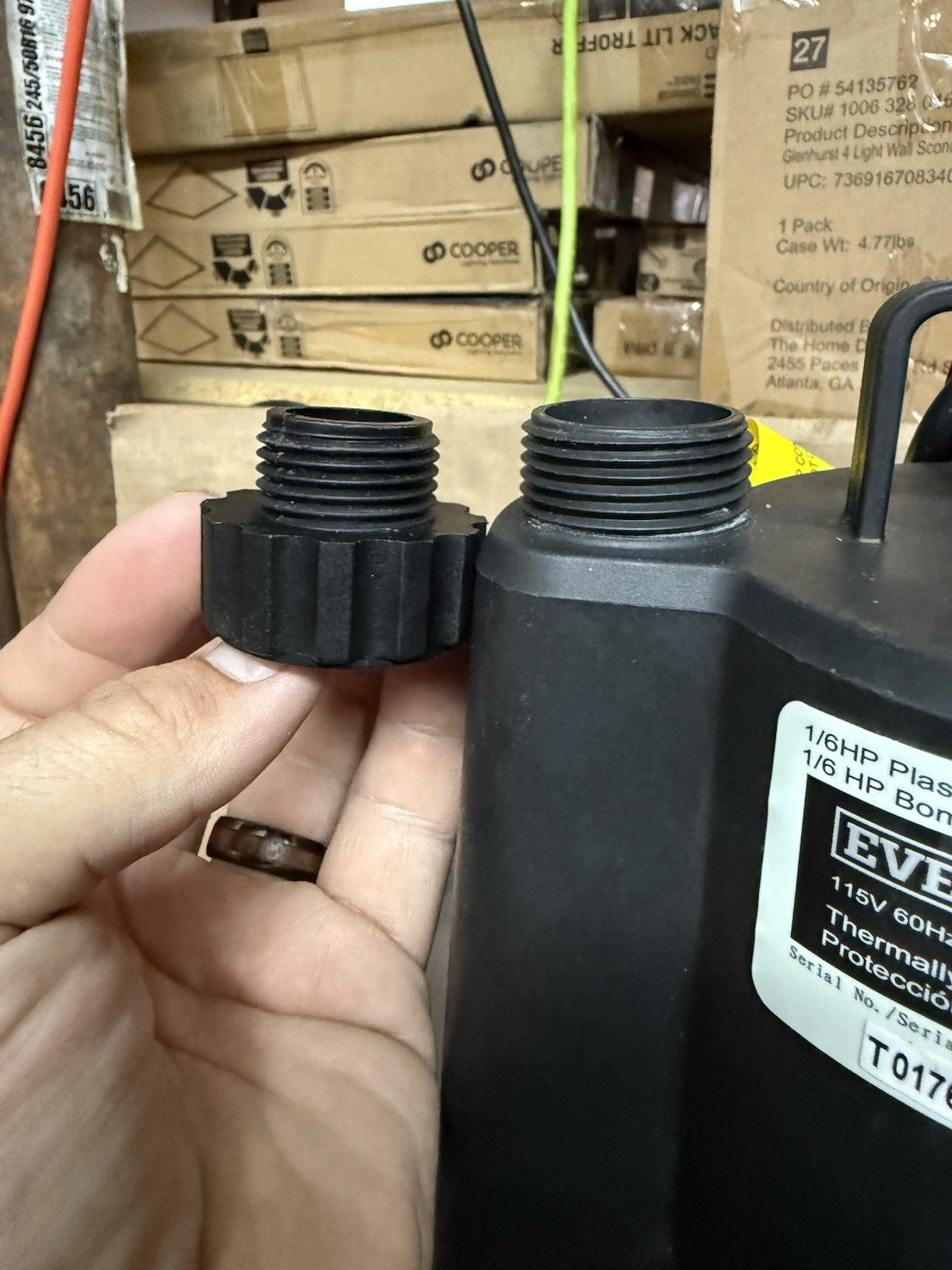 Everbilt 1/6 HP Plastic Submersible Utility Pump NEW OPEN BOX