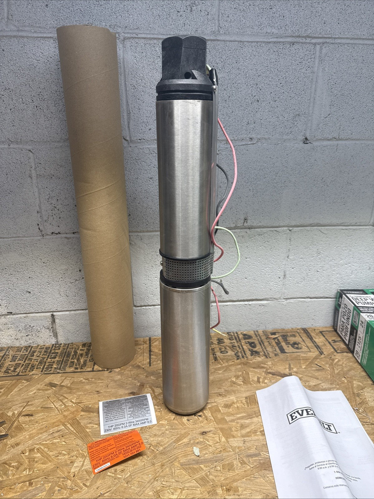 Everbilt 1 HP Submersible 3-Wire Motor 20-GPM Deep Well Potable Water Pump