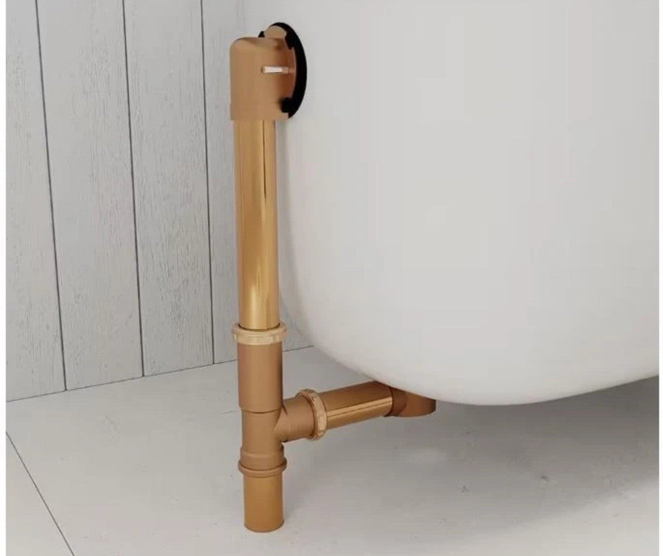 Everbilt Easy Touch 1-1/2” 20-Gauge Brass Pipe Waste & Overflow Drain in Nickel