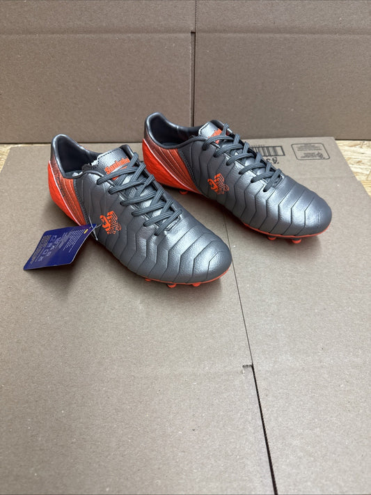 SAEKEKE Big Kids Unisex 5 Soccer Rugby Futbol Shoes Cleats Orange Silver NEW