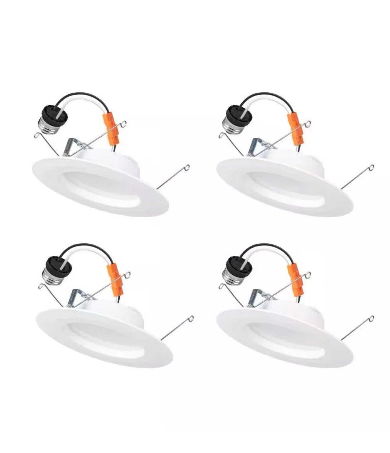 Commercial Electric 5/6" LED Recessed Retrofit Light Trim Selectable CCT 4-Pack