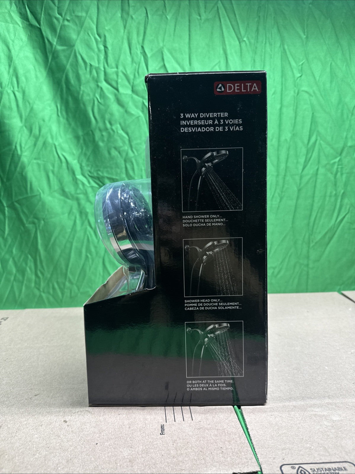 DELTA HydroRain® 4-Setting Two-In-One Shower Head in Chrome 75403- NEW