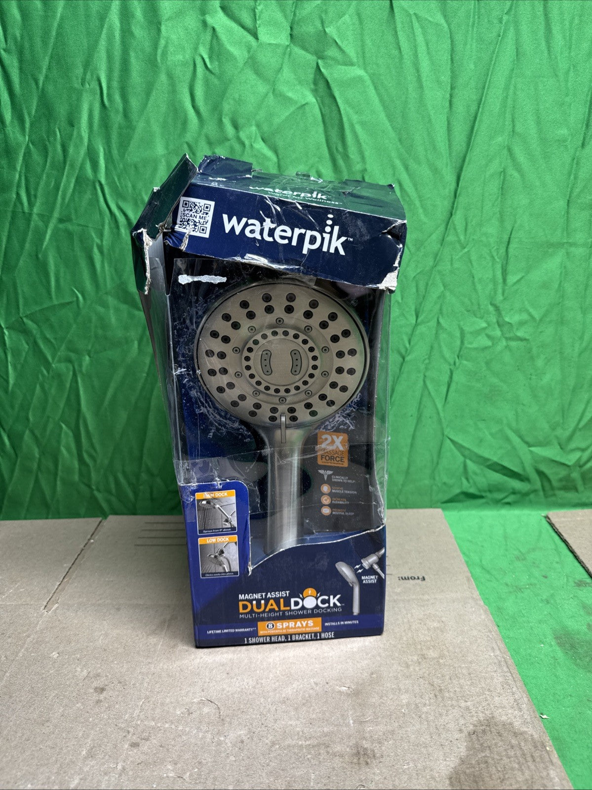 Waterpik 8-Spray Wall Mount Magnet Assist Multi Height Handheld Shower Head