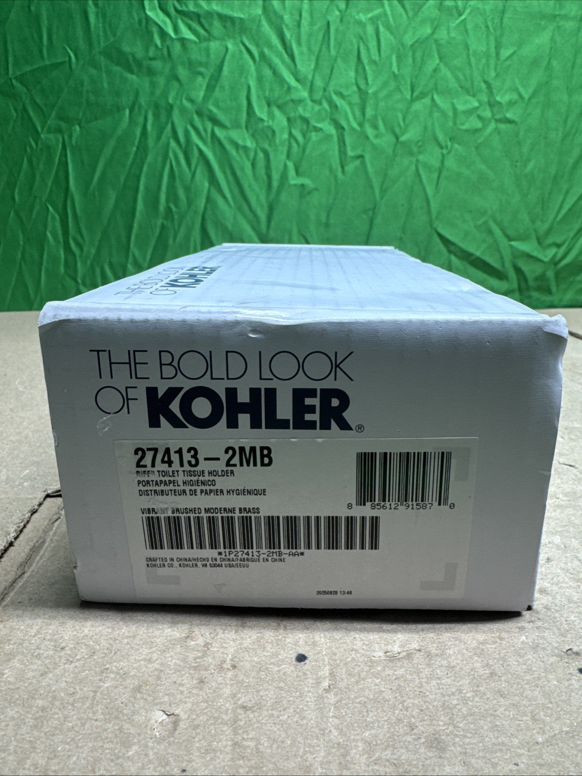 KOHLER Riff Wall Mounted Pivoting Toilet Paper Holder in Brushed Moderne Brass