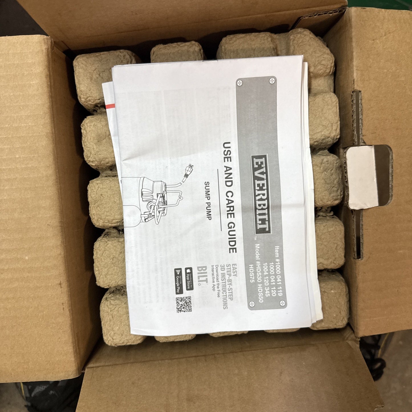 Everbilt 1/2 HP Cast Iron Sump Pump Model # HDS50 NEW