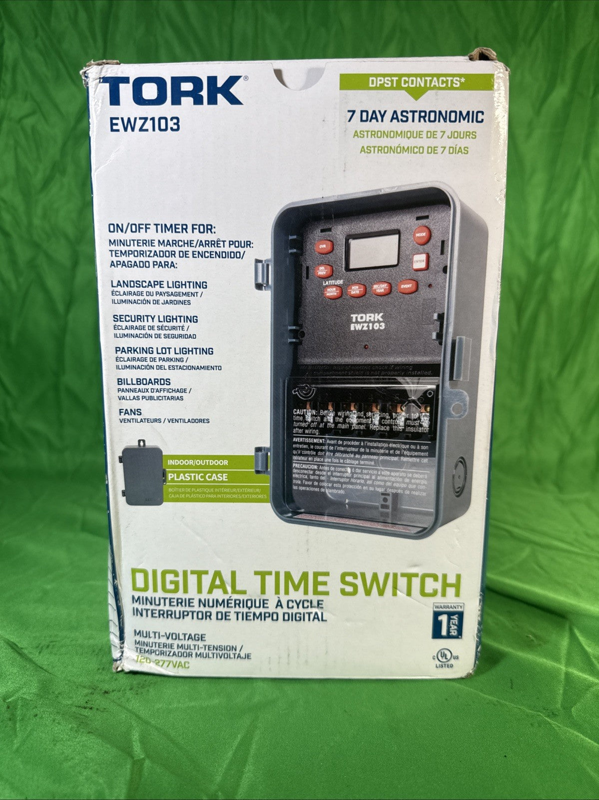 Tork EWZ103 Multi-Voltage Digital Time Switch 7 Day Astronomic Control Timer