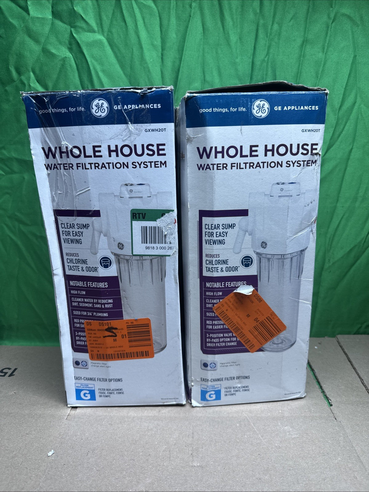 (LOT OF 2) GE GXWH20T Whole House Water Filtration System Model OPEN BOX