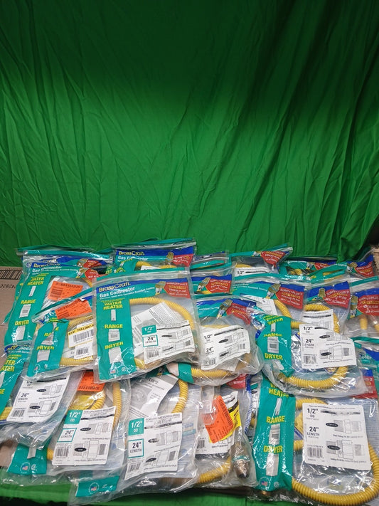 28pck BRASSCRAFT 1/2" MIP x 1/2" MIP x 24" 1/2" O.D. Gas Connector CSSD64TE-24 X