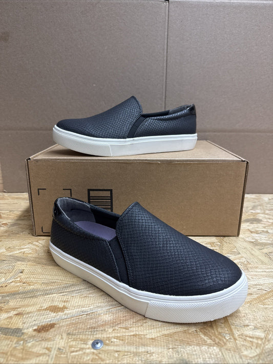 Dr. Scholls Slip On Sneakers Womens Size 7.5 W Shoes Nova Black Low Top Leather