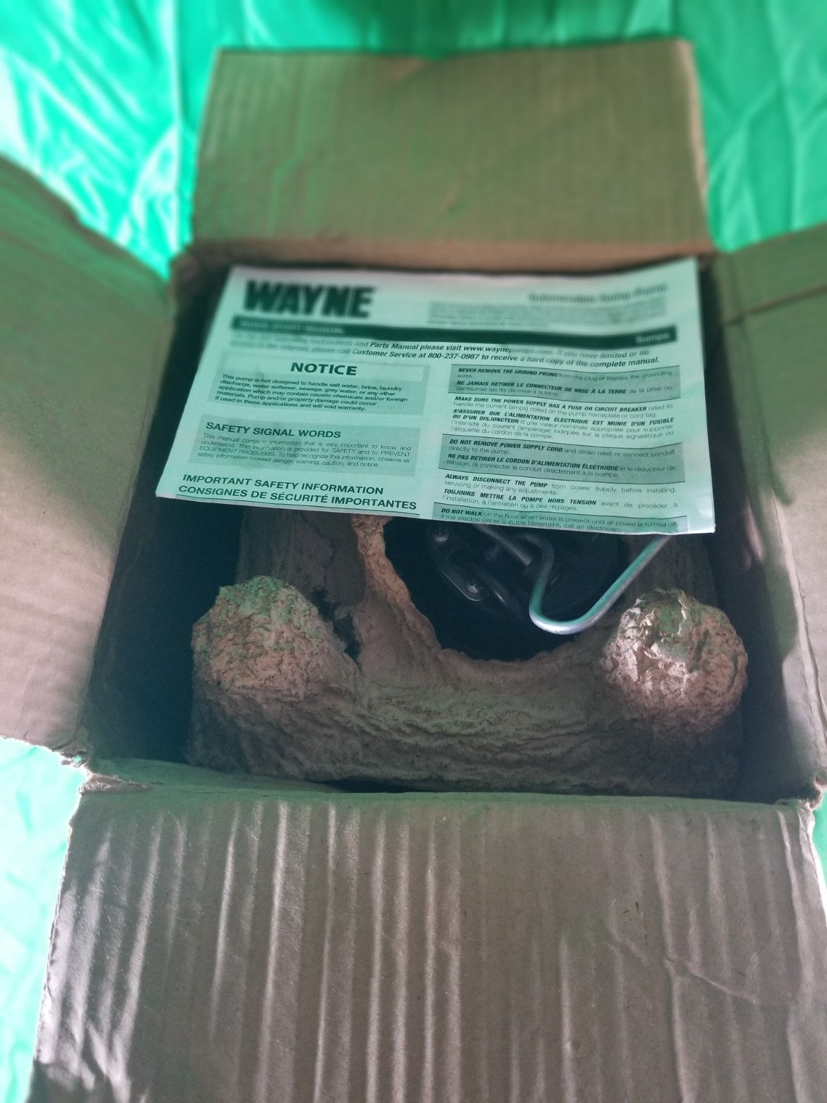 Wayne 58321-WYN3 CDU980E 3/4 HP Cast Iron and Stainless Steel Sump Pump