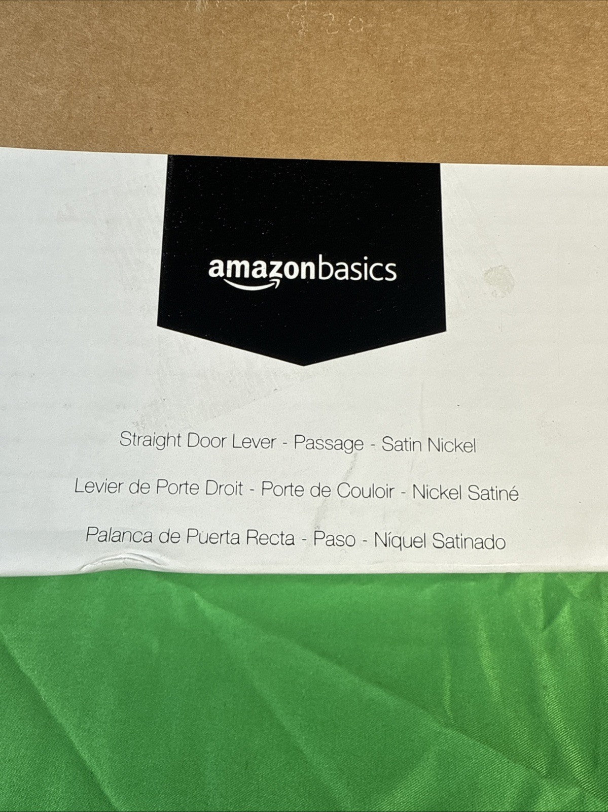 Straight Door Lever, Passage, Satin Nickel, 1-Pack