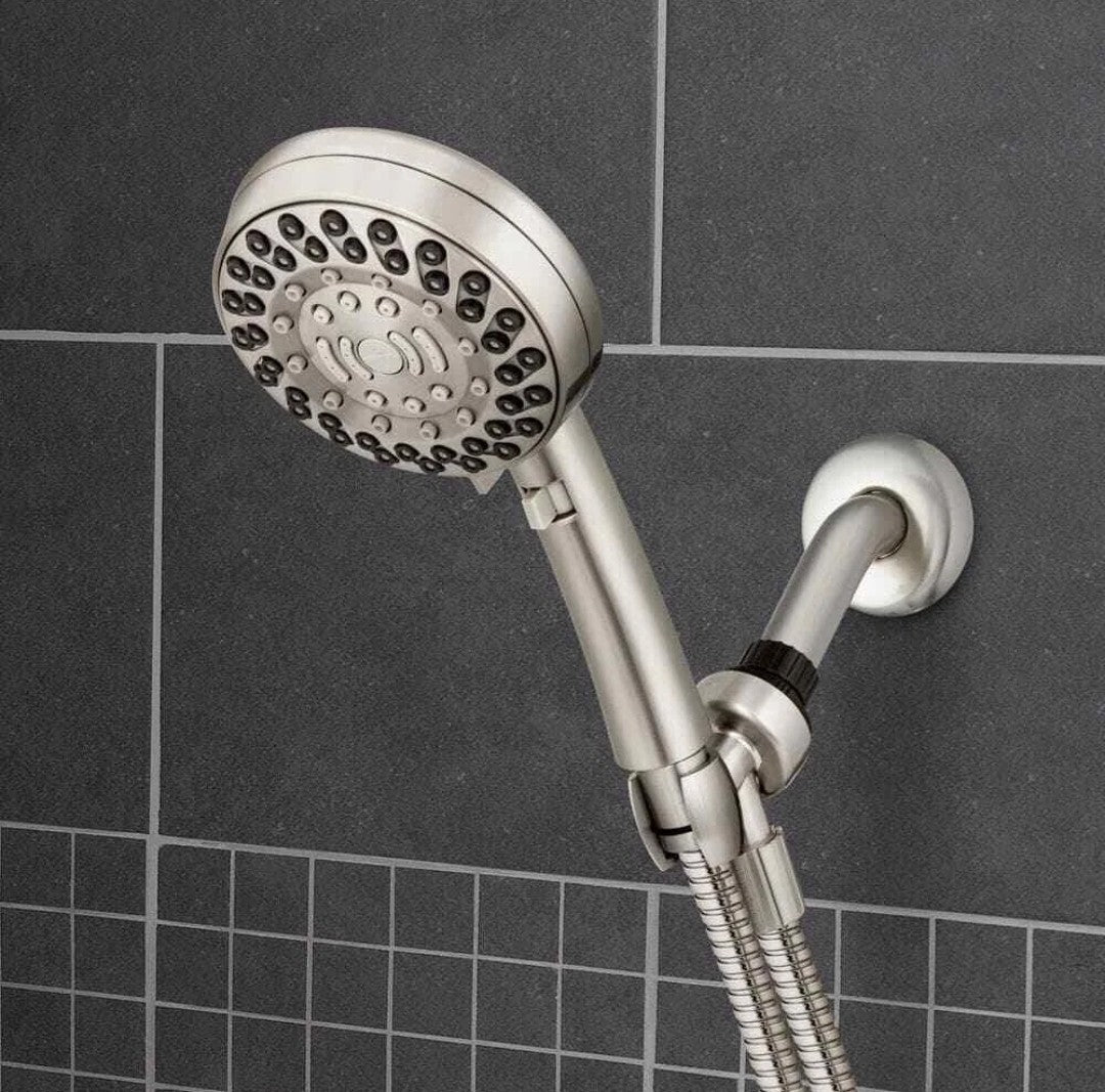 Waterpik 6-Spray Wall Mount Handheld Shower Head 1.8 GPM in Brushed Nickel NEW