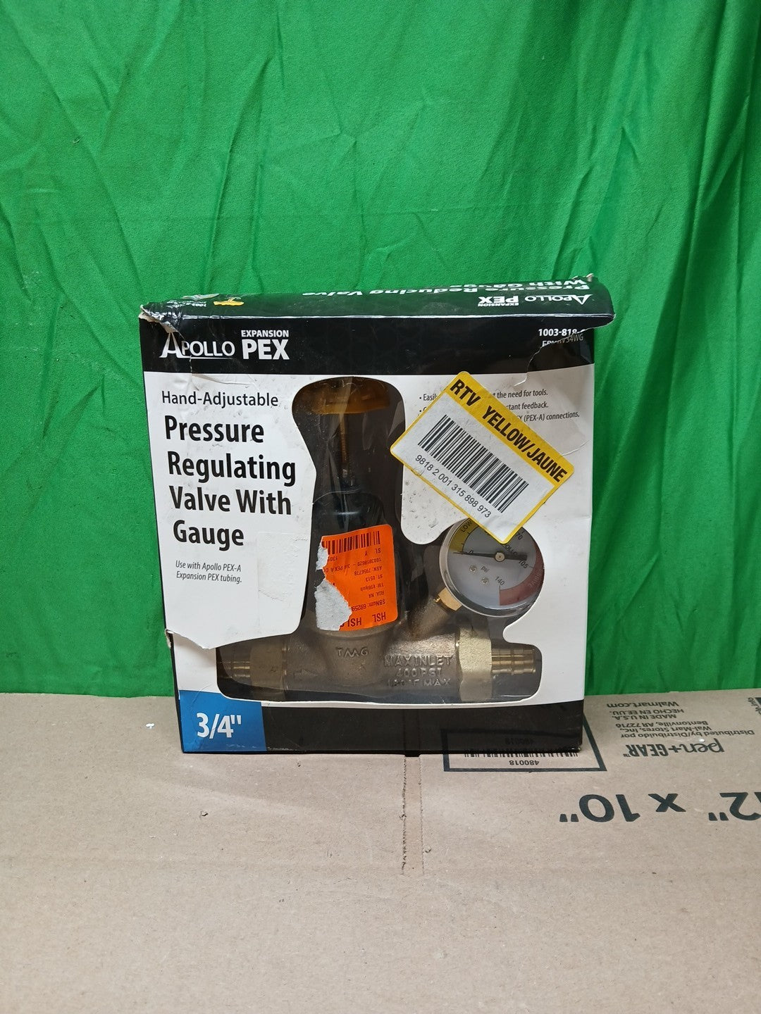 Apollo 3/4 in Bronze Double Union PEX-A Barb Water Pressure Regulator with Gauge