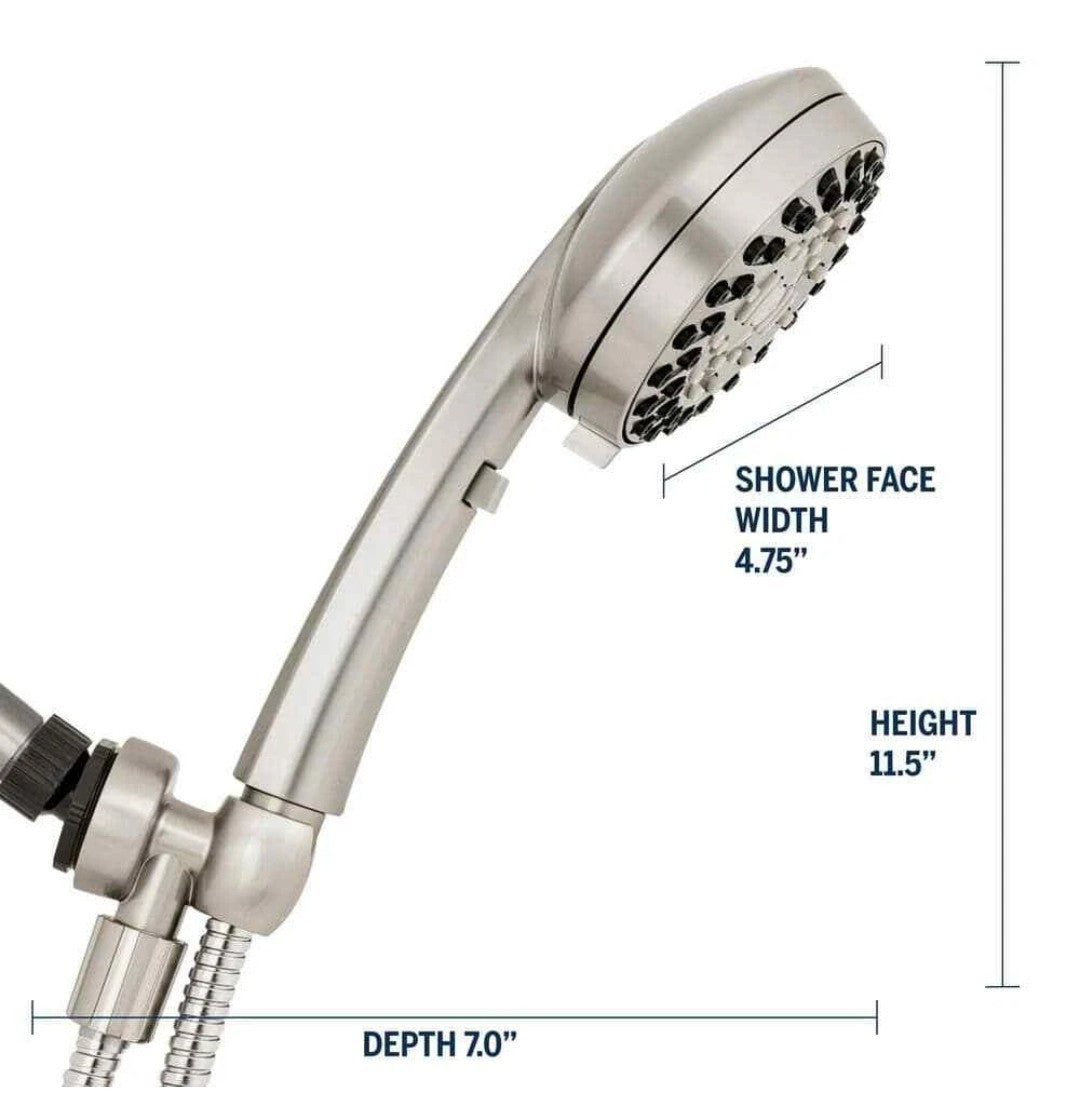 Waterpik 6-Spray Wall Mount Handheld Shower Head 1.8 GPM in Brushed Nickel NEW