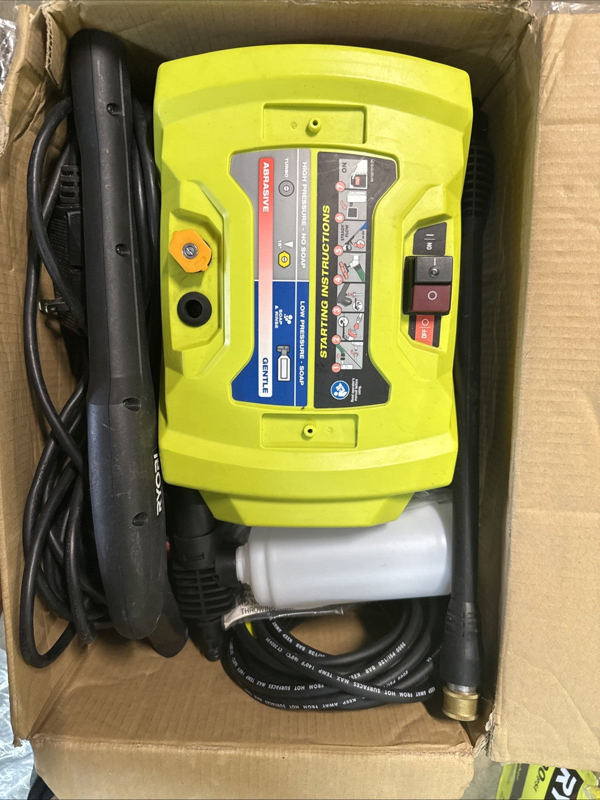 Ryobi 1800 PSI 1.2 GPM Cold Water Electric Pressure Washer RY141802 EXCELLENTCND