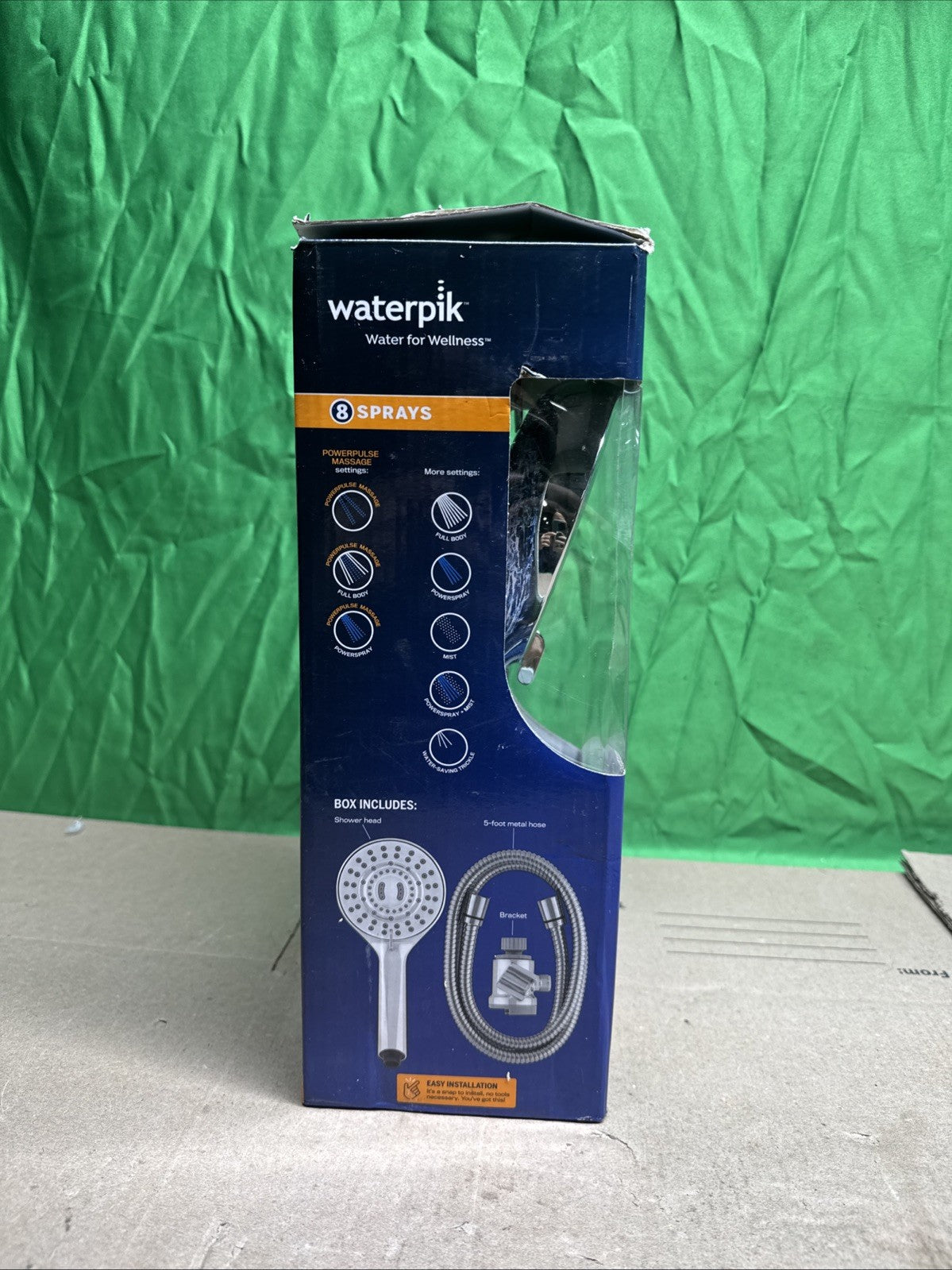 Waterpik 8-Spray Wall Mount Magnet Multi Height Handheld Shower Head 1.8 GPM