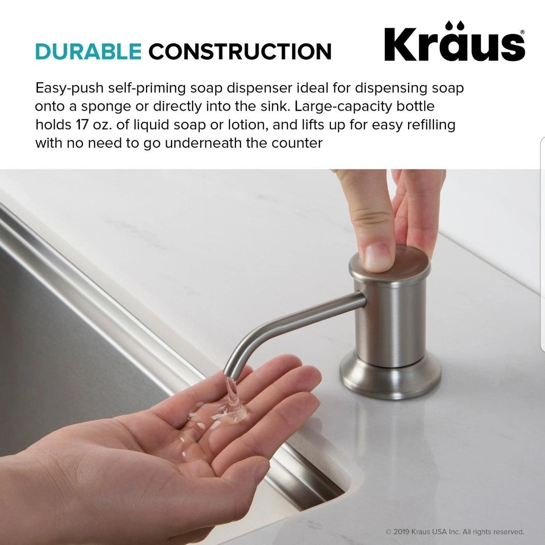 Kraus KSD-80SFS Deck Soap Dispenser, 17 oz - Spot-Free Stainless Steel